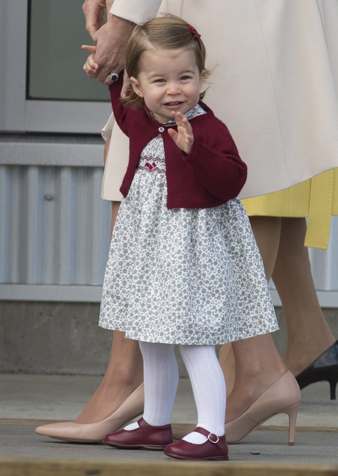  The adorable youngster was wearing a pretty patterned dress and cardigan