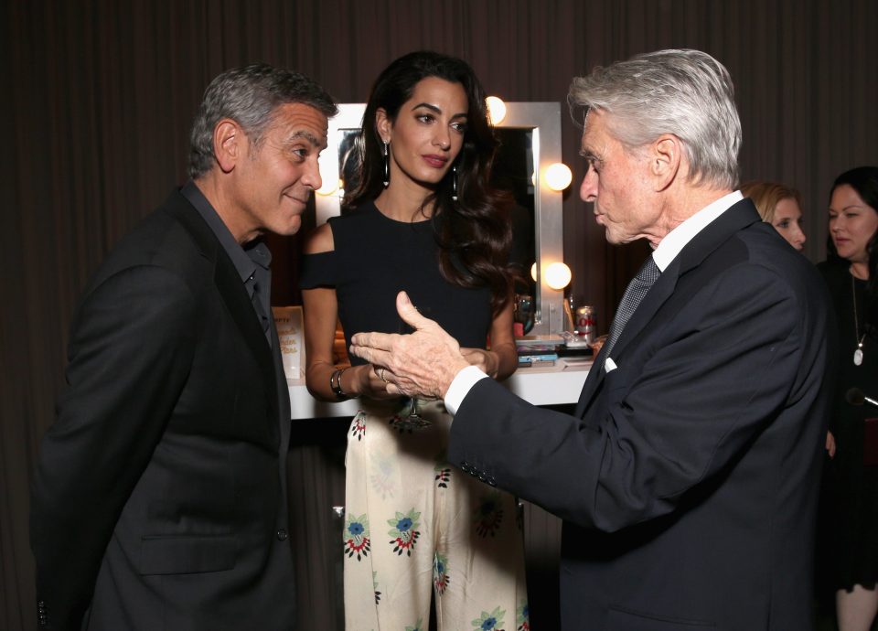  George and Amal chatted with Hollywood legend Michael Douglas