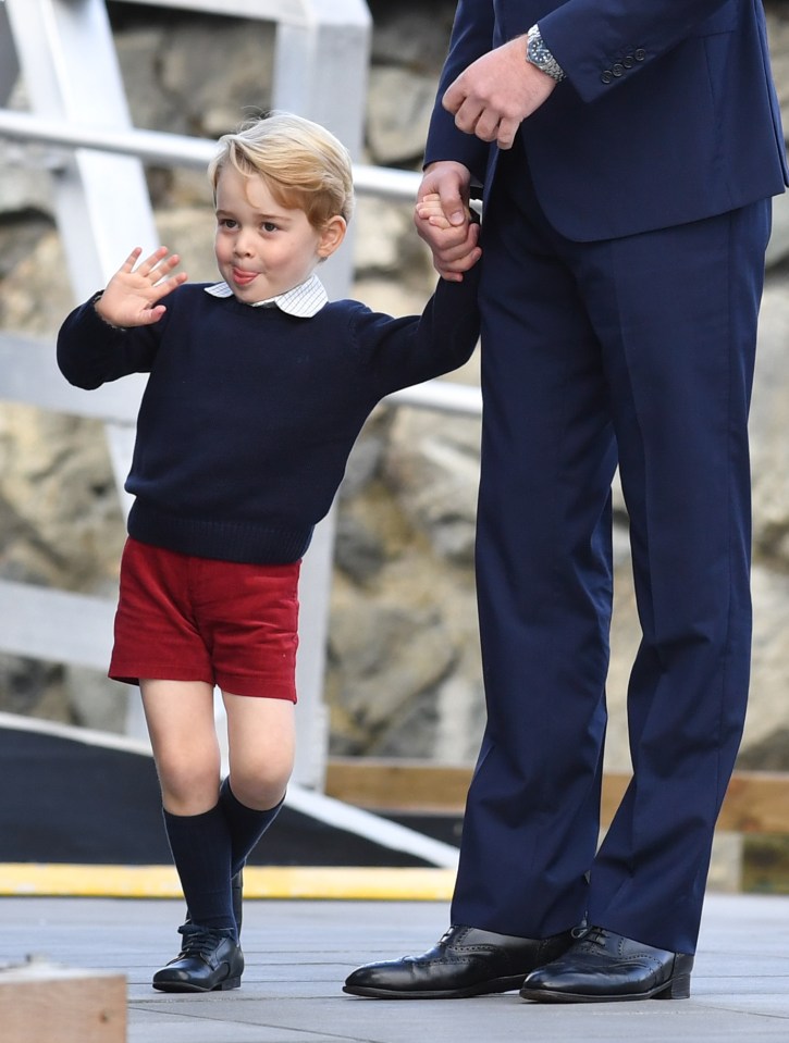 Prince George is often dressed in smart navy or burgundy shorts