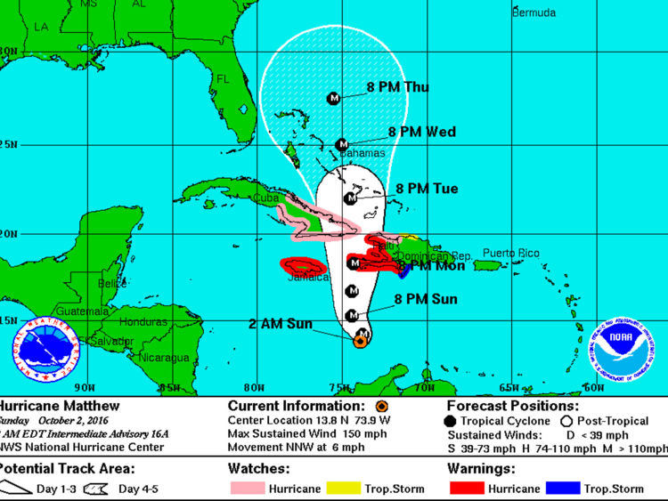  The hurricane is set to hit the base on Tuesday