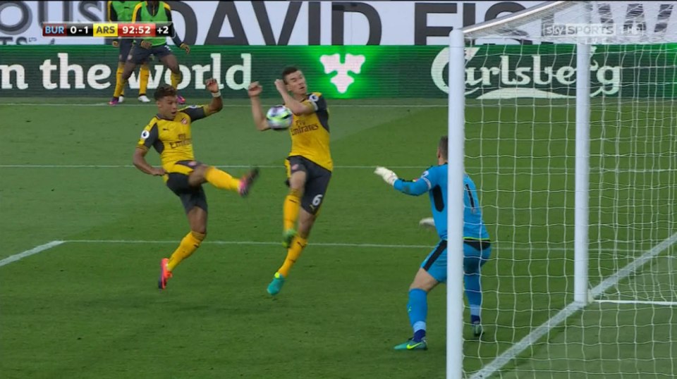 Laurent Koscielny's handball sealed a late win for Arsenal