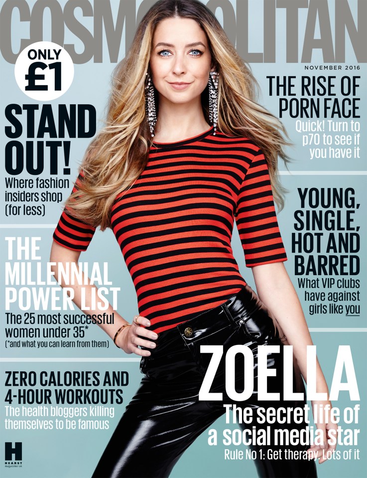  Zoella on the over of Cosmo