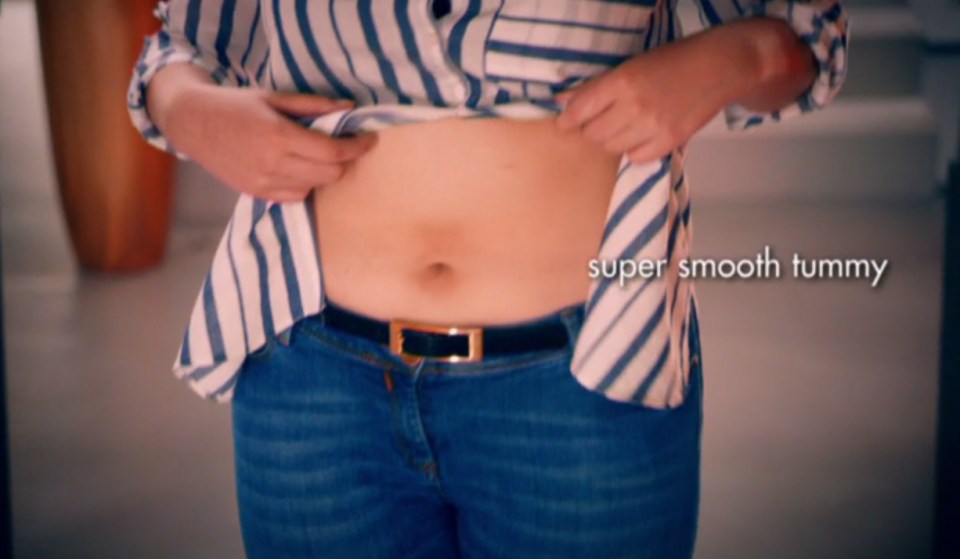 Hannah reveals her new silky smooth stomach