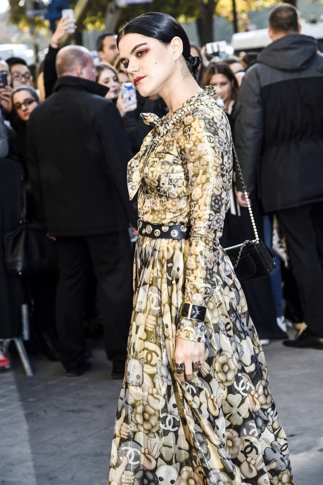  Soko rocked a golden goth look for the runway event