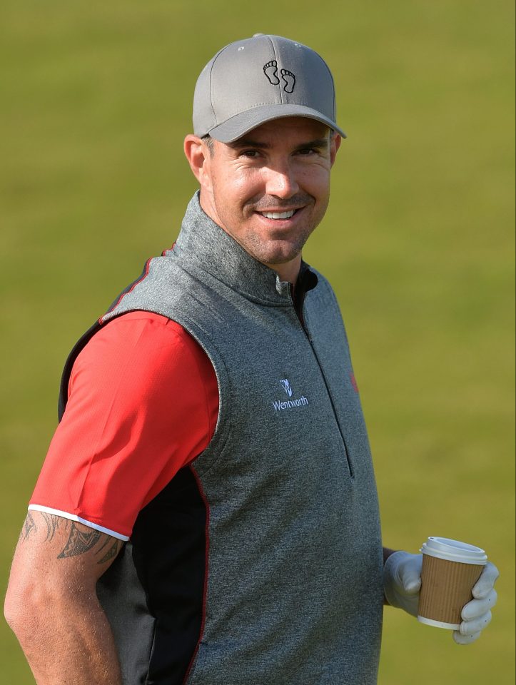 Kevin Pietersen was also spotted teeing off