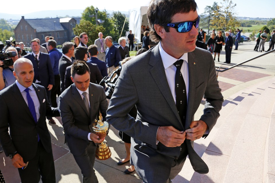 Rickie Fowler and Bubba Watson arrive with the Ryder Cup