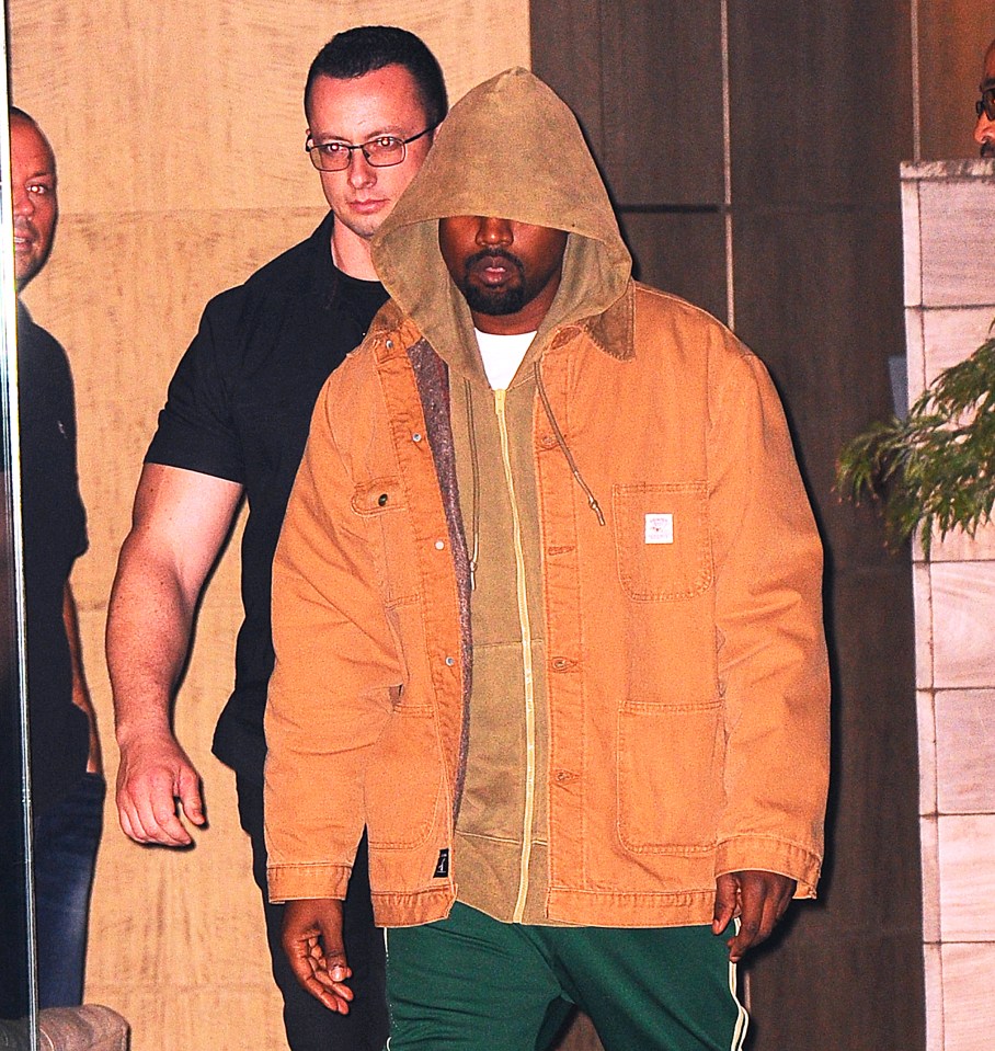 Kanye West emerges from hiding after comforting his wife Kim Kardashian after the $11 million robbery in Paris.