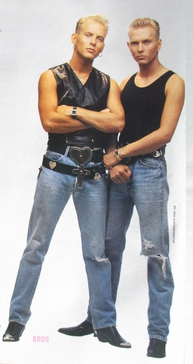  Fashion hit . . . Luke Goss says: 'My goodness, the waistline on those jeans. They don't encourage modesty, that's for sure. Nobody needs that many belts'