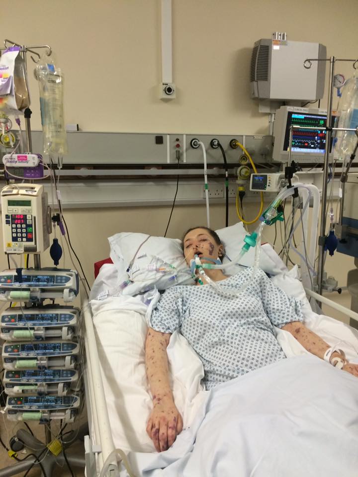 Charlene Colchin posted these pictures of herself in hospital after battling the serious illness