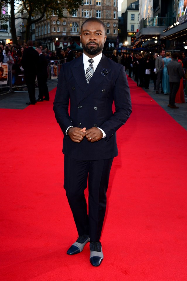  Her co-star David Oyewolo joined her at the opening event in Leicester Square