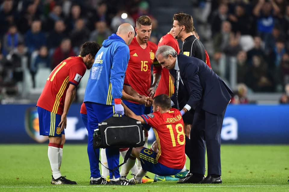  Jordi Alba was injured against Italy