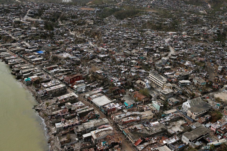 Destroyed houses are seen after Hurricane Matthew hit Jeremie