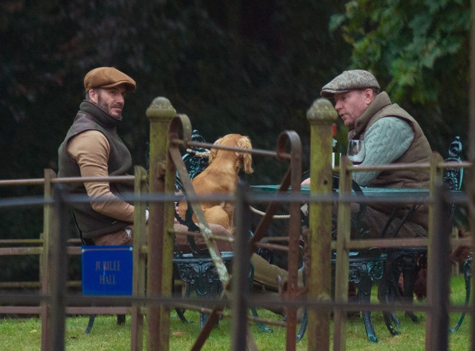 **OFFICE TO ADVISE CAPTION **HOLD FOR DANNY**FAMEFLYNET - Exclusive: David Beckham And Guy Ritchie Spend The Day Shooting In Wiltshire