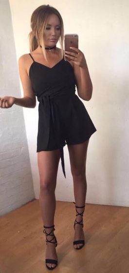 Charlotte has shared a similar snap of herself posing in a black playsuit