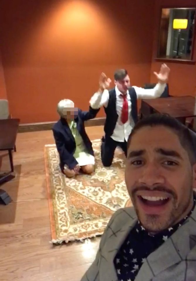  Louis Smith appears in the video to mock Islam