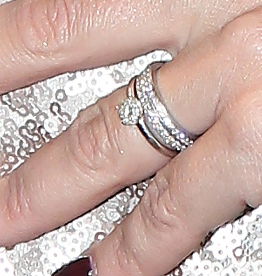  The star wore an extra ring with her engagement ring on her finger