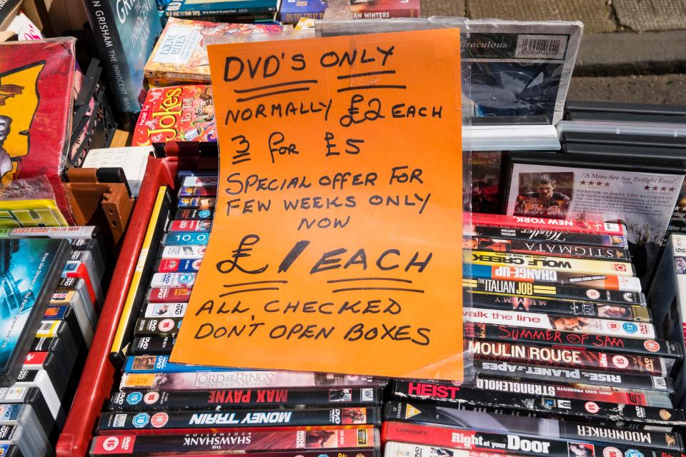  DVD sale . . . Brian Hughes was caught at Barras Market in Glasgow