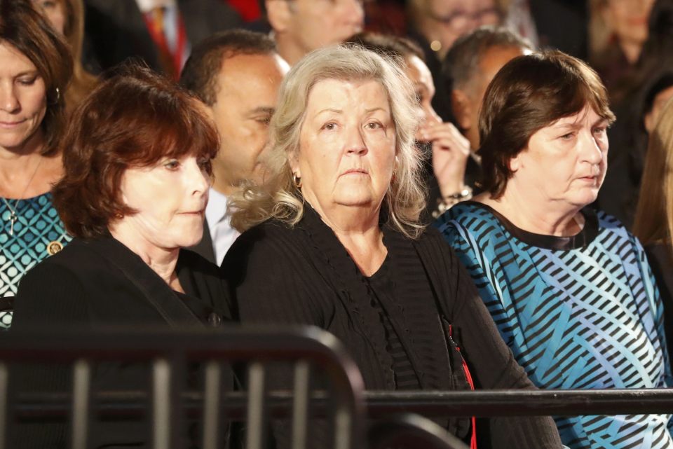 Kathleen Willey, Juanita Broaddrick and Kathy Shelton sit at the presidential debate