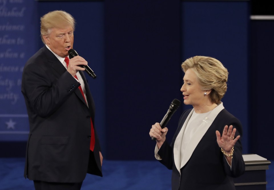 Powerful voices... Trump and Clinton 'sing' to each other