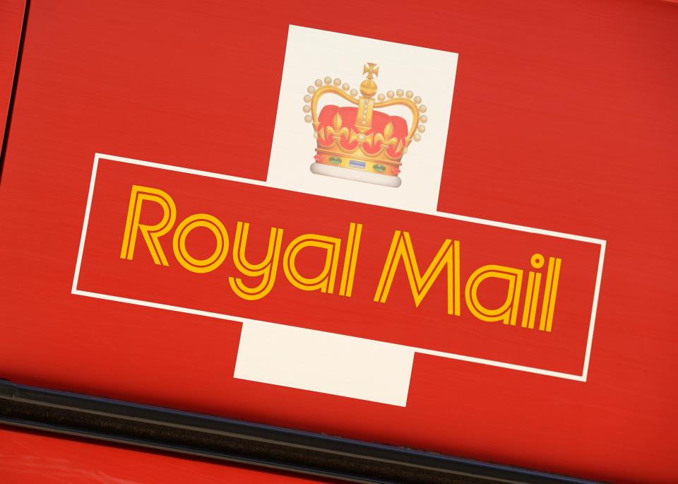 Royal Mail Logo on the Side of a Postal Van. UK.