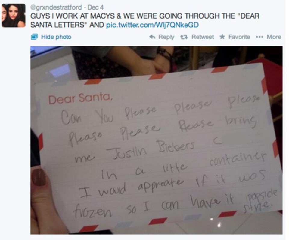 This fan had a unique request for Santa