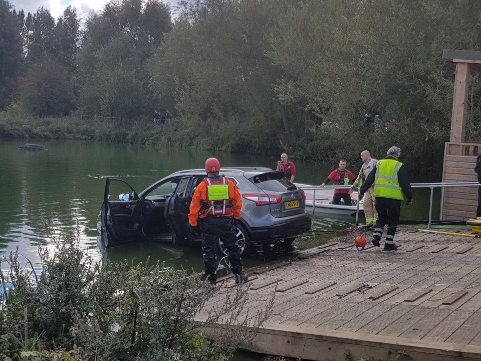 Rescuers save a pensioner from a sinking car in Welwyn Garden City