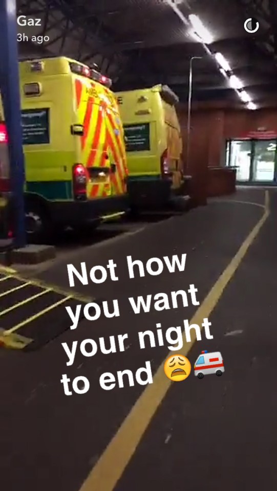  The 28-year-old reality star posted a series of Snapchat in Leicester Royal Infirmary after injuring himself during a personal appearance at Loughborough’s club night Ban Manners