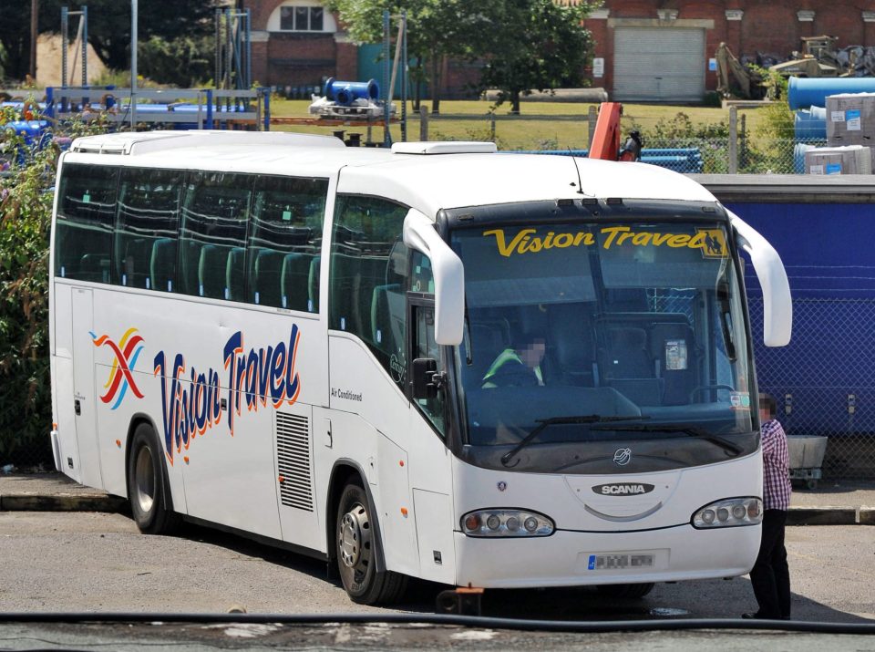  A Muslim driver with Vision Travel has been shamed for risking schoolkids lives by stopping for prayer in a busy road