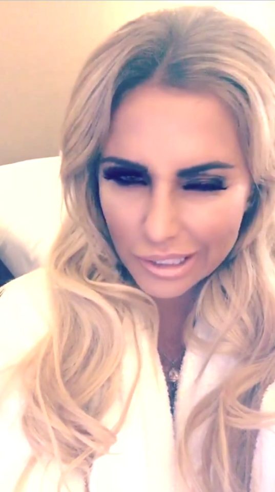 'Big boy' . . . Katie Price sends saucy message to Salford City players while wearing her dressing gown