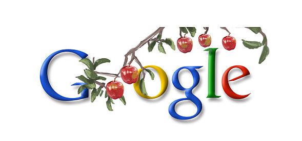 To celebrate Sir Isaac Newton's birthday in 2010, Google animated the logo with apples