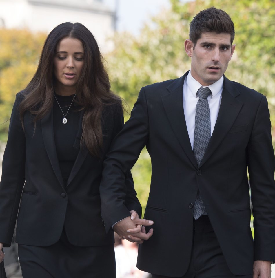  Chesterfield FC footballer Ched Evans, pictured here with partner Natasha Massey,  has been cleared of raping a woman in a hotel room