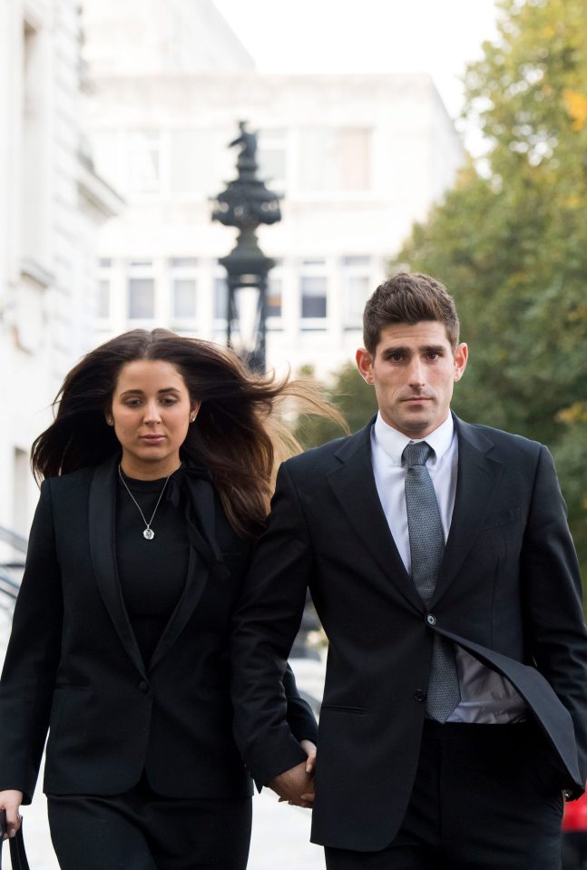  Ched Evans and his fiancée Natasha Massey arriving at Cardiff Crown Court