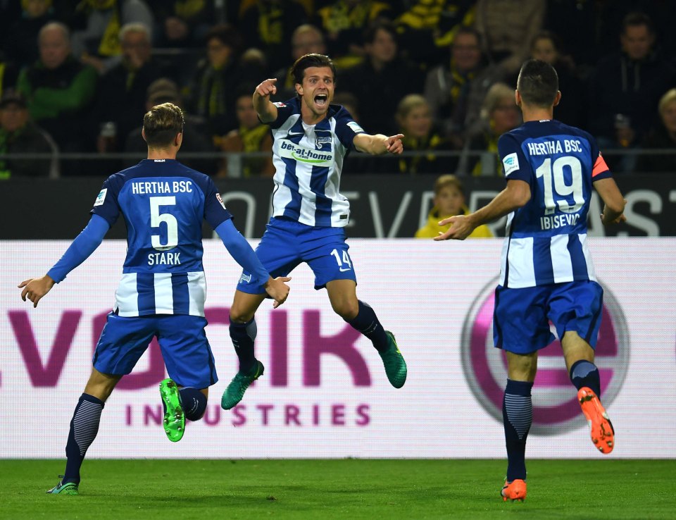  Valentin Stocker opened the scoring for Hertha Berlin