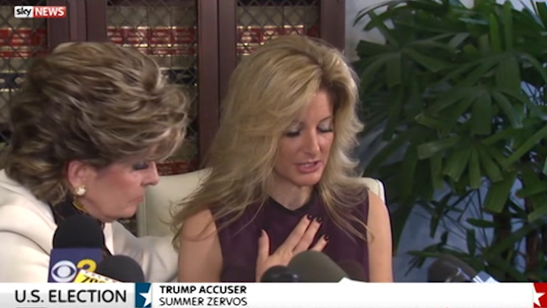  Summer Zervos made the allegations against Donald Trump in a tearful press conference in LA today