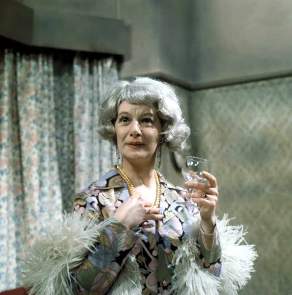 Jean on Corrie in 1973 at Hilda's 49th birthday party - the theme of which was Barbara Cartland