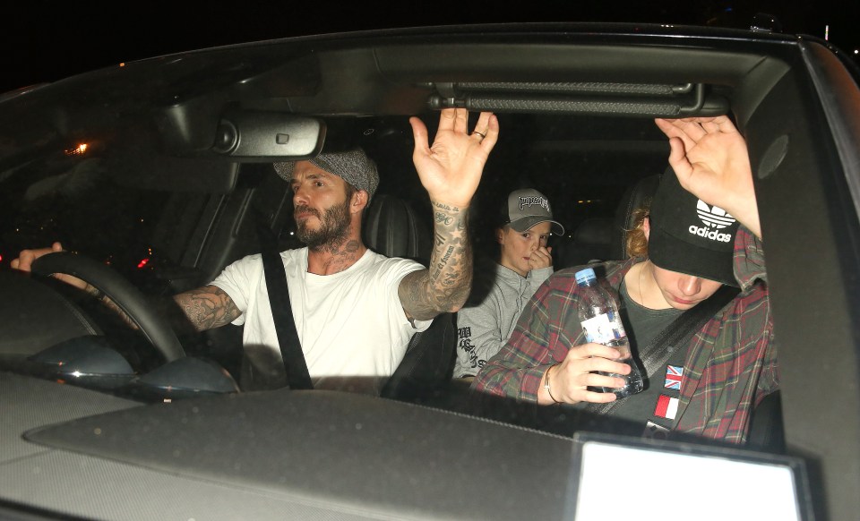  David Beckham enjoyed a night out with his kids on Friday