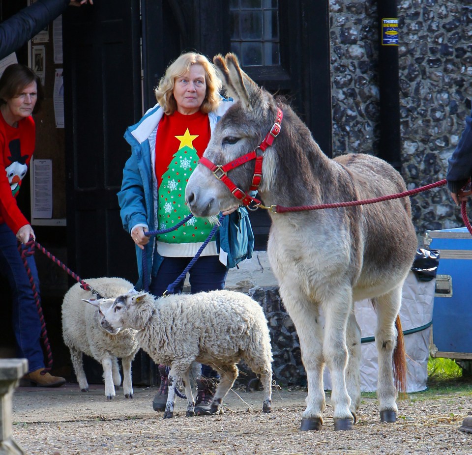 Lacey Turner and James Bye, Scott Maslen, Rita Simons and Sam Womack film Xmas Nativity scenes