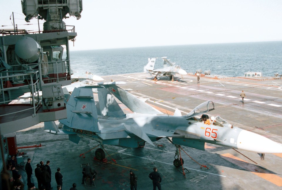  Naval strike fighter on Russian Admiral Kuznetsov carrier