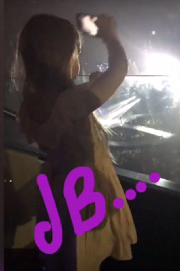  Becks shared an adorable photo of five-year-old Harper dancing at the Justin Bieber gig