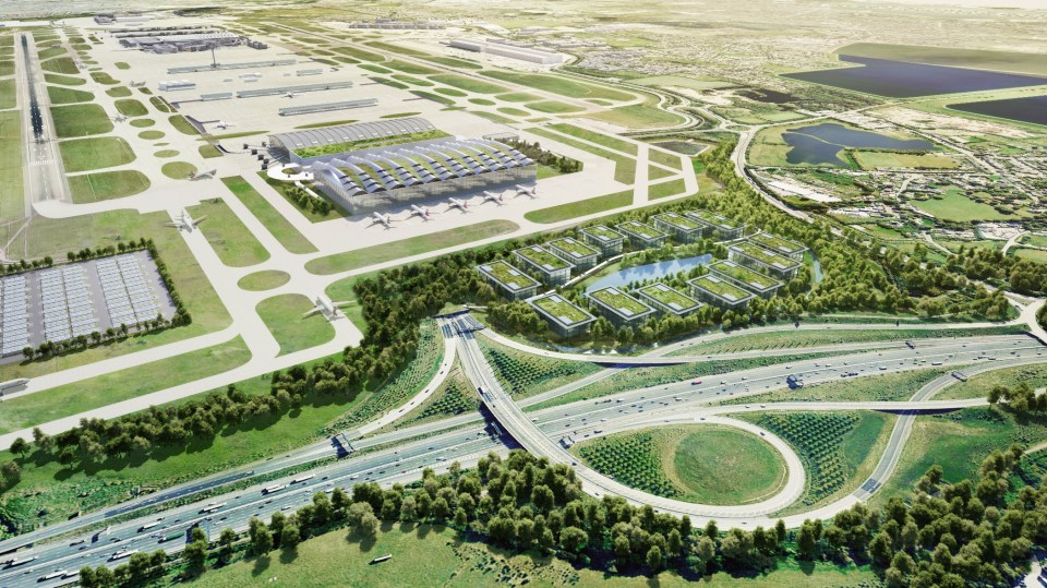 A CGI image of what the expanded Heathrow Airport will look like if it gets the go ahead