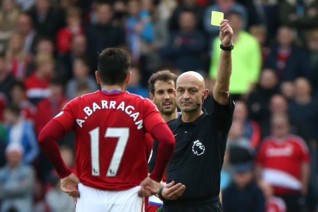 Antonio Barragan was booked in the 20th minute for a foul on Isaac Success