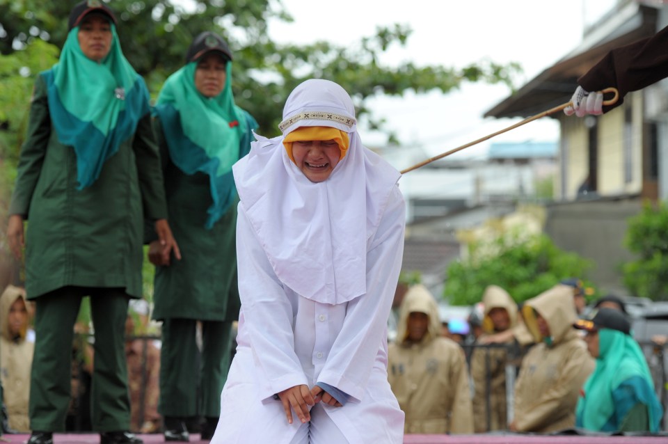 A Muslim girl gets caned 23 strokes afte