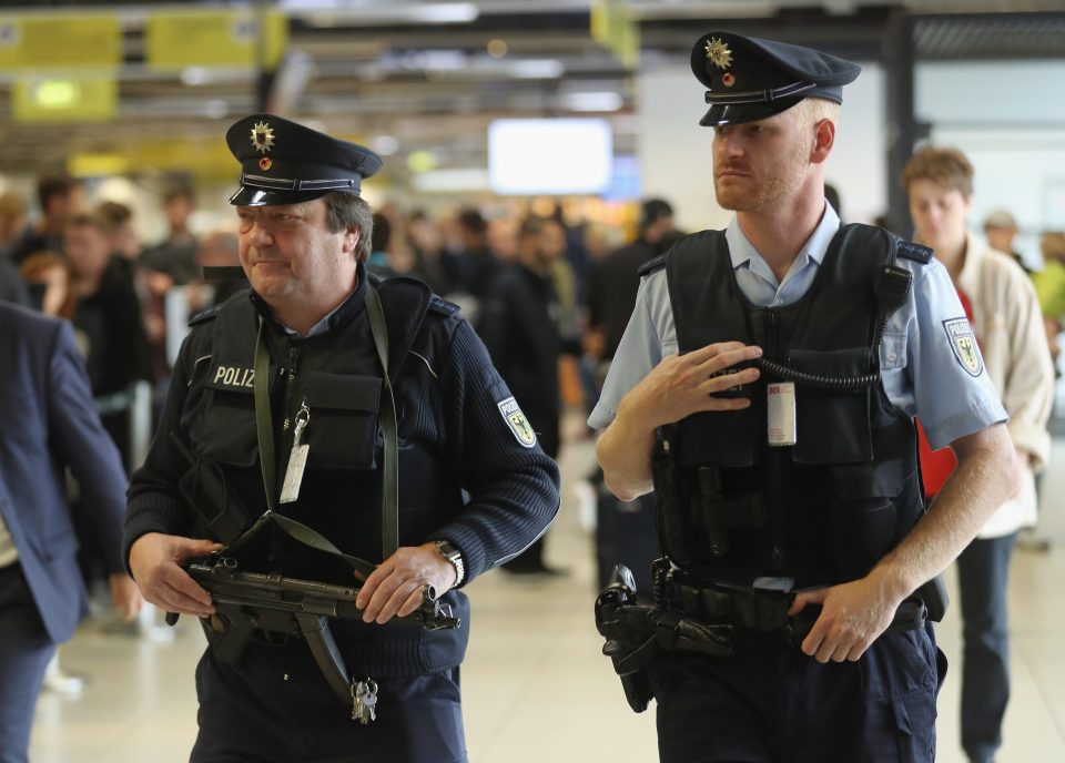  Cops guard Schoenefeld Airport near Berlin following the capture of ISIS-linked Jaber Albakr