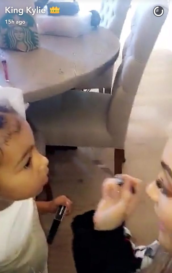 Kylie Jenner has been slammed for putting black lipstick on her niece, North West