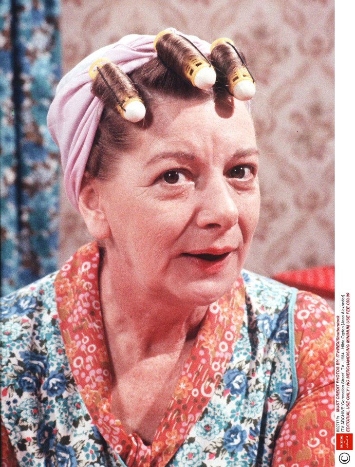  The late Jean Alexander as her iconic character Hilda Ogden