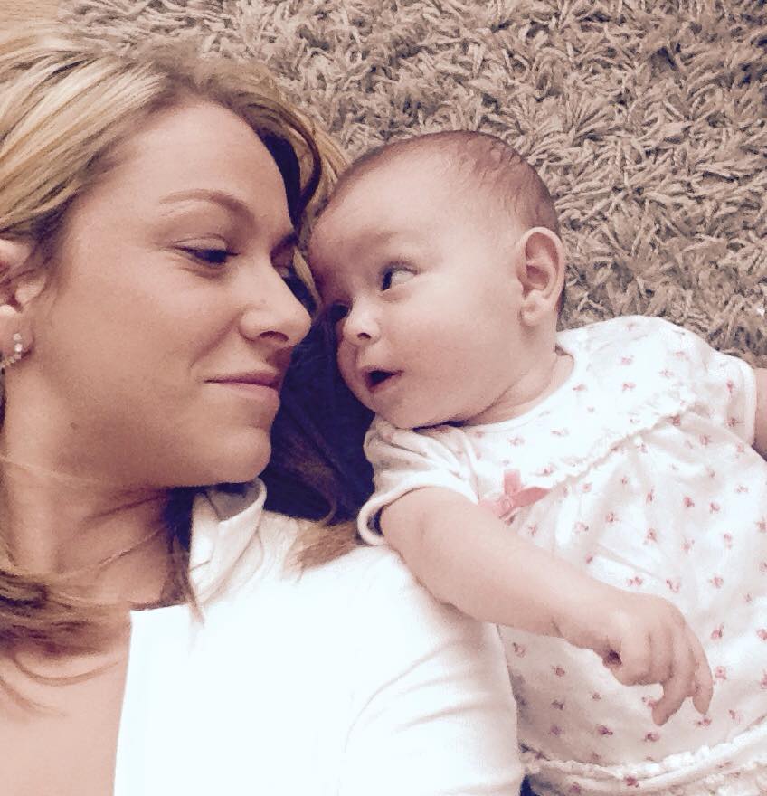 Ashley, pictured with Layla when she was a baby, was devastated to hear her baby had given her cancer