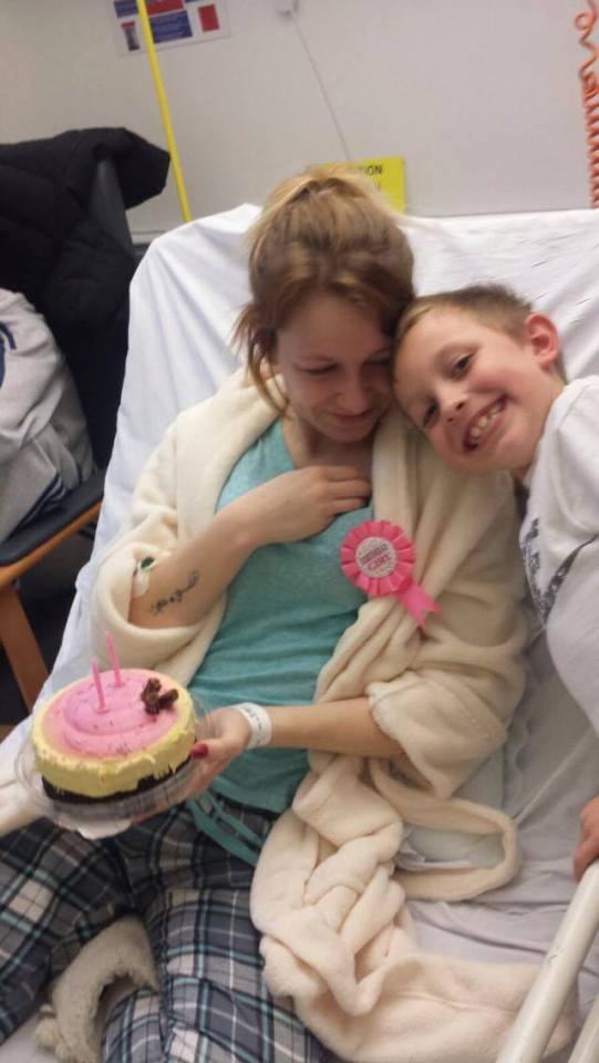 Ashley, pictured with her son, was forced to undergo a full hysterectomy to survive