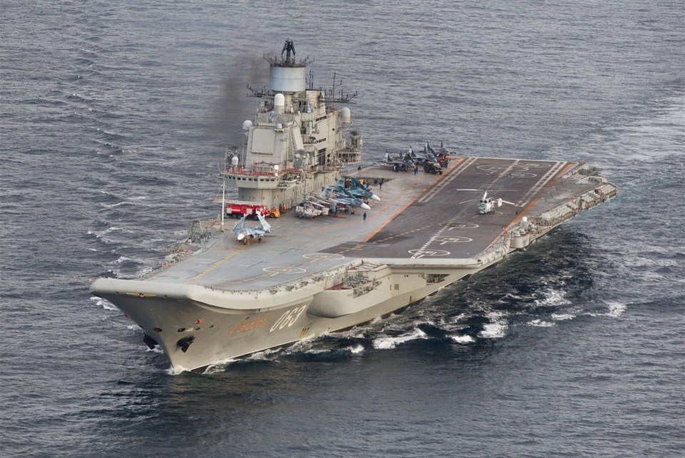 Russian navy flagship and nuclear-powered aircraft carrier Admiral Kuznetsov is leading a group of eight vessels towards the Syria port of Tartus