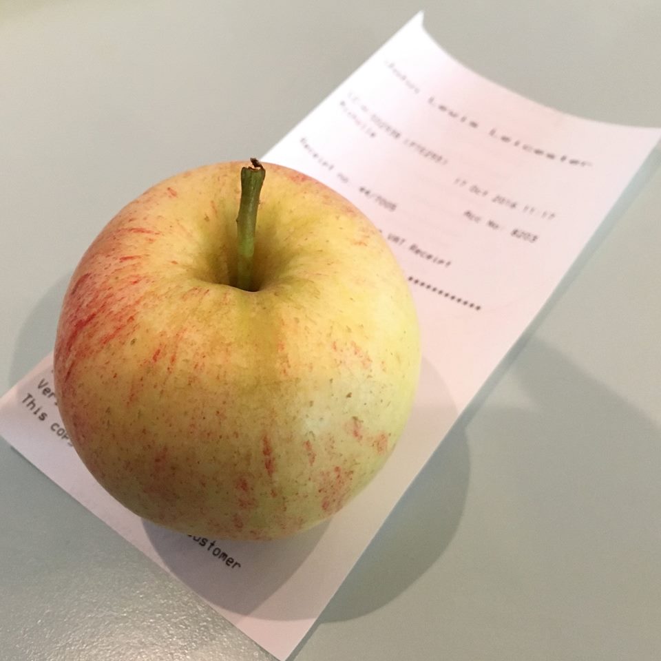 A mum was outraged when an apple she bought for her baby set her back £1.25