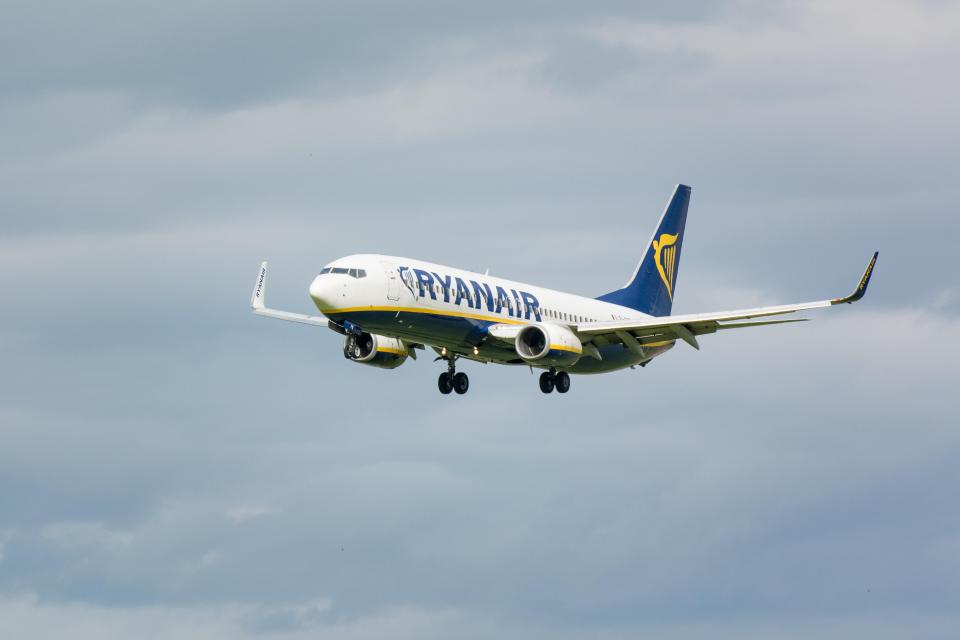  Ryanair has cut its profits forecast by five per cent due to the weak Pound